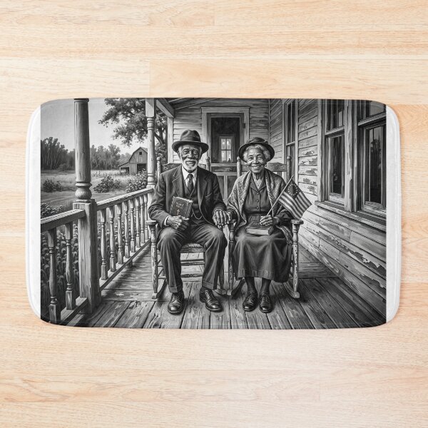 Artikelvorschau, Senior Black Couple Black & White Portrait entworfen und verkauft von Home Decor Art.