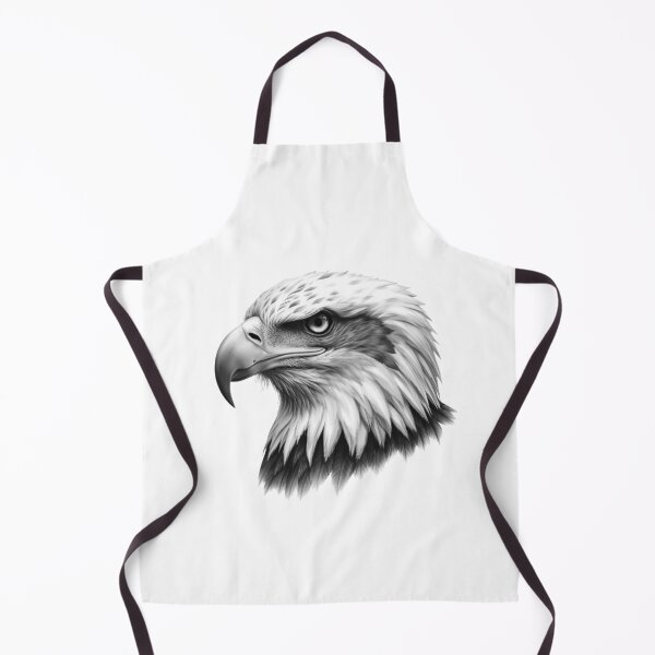 Item preview, Detailed Black and White Bald Eagle Head Art designed and sold by ByKayaPrints.
