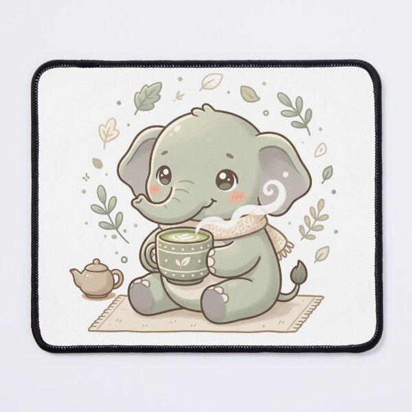 Item preview, A Cute Elephant - Matcha Latte Pastel Sage Green designed and sold by DigitfanStudio.