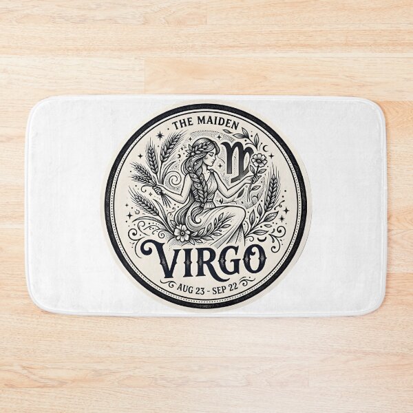 Item preview, Virgo The Maiden Vintage Circle Badge Zodiac Art designed and sold by Zodiac Celestial Art.