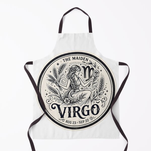 Item preview, Virgo The Maiden Vintage Circle Badge Zodiac Art designed and sold by Zodiac Celestial Art.