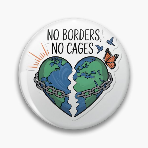 Item preview, No Borders No Cages Broken Earth Heart Freedom designed and sold by DariaOltes.