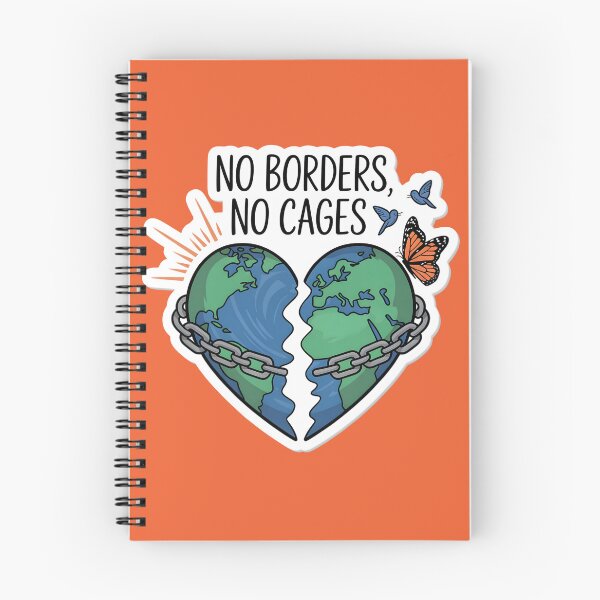 Item preview, No Borders No Cages Broken Earth Heart Freedom designed and sold by DariaOltes.