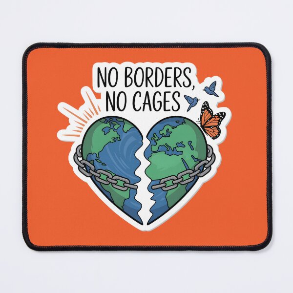 Item preview, No Borders No Cages Broken Earth Heart Freedom designed and sold by DariaOltes.