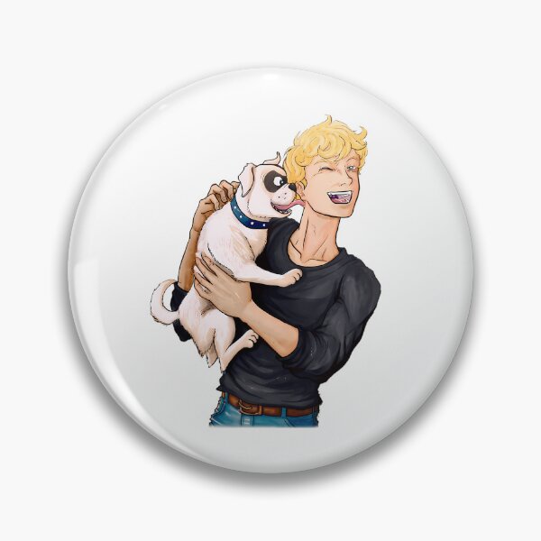 Item preview, Smiling Blonde Boy Hugging Playful White Puppy designed and sold by G-O-T-O.