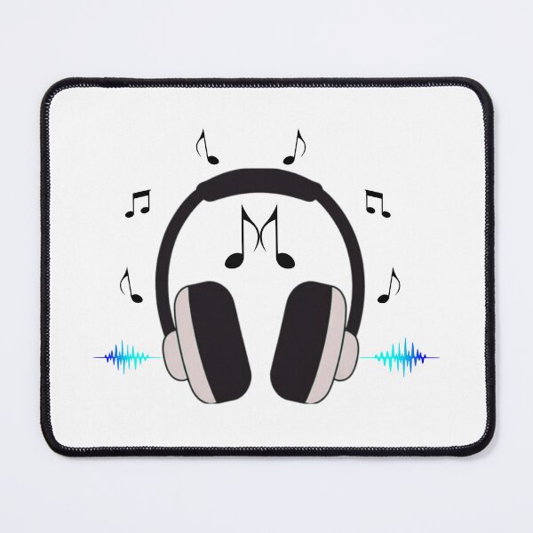 Item preview, Black Headphones with soundwaves and musical notes. designed and sold by YEMIDELDESIGNS.