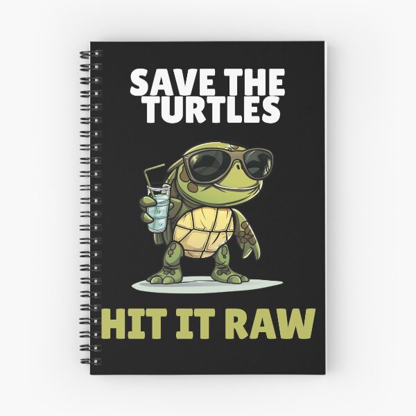 Item preview, Save The Turtles Hit It Raw Funny Turtle Shirt - Dark Humor Plastic Straw Meme T-Shirt - Sarcastic Eco Joke Tee designed and sold by VectorForge.