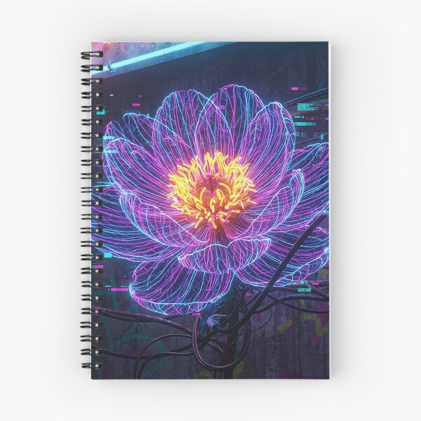 Item preview, Neon Cyberpunk Peony Flower Digital Art designed and sold by Apex_Visuals.