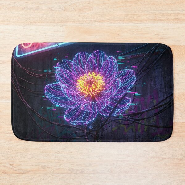 Item preview, Neon Cyberpunk Peony Flower Digital Art designed and sold by Apex_Visuals.