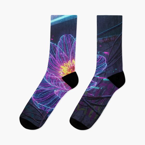 Item preview, Neon Cyberpunk Peony Flower Digital Art designed and sold by Apex_Visuals.