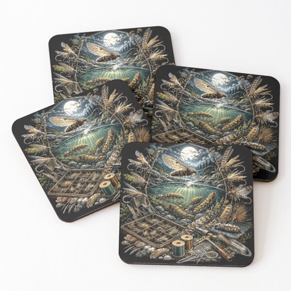 Item preview, T-Shirt - Sticker - Moonlit Stream of Caddisfly Life designed and sold by ForeverPrintsOK.