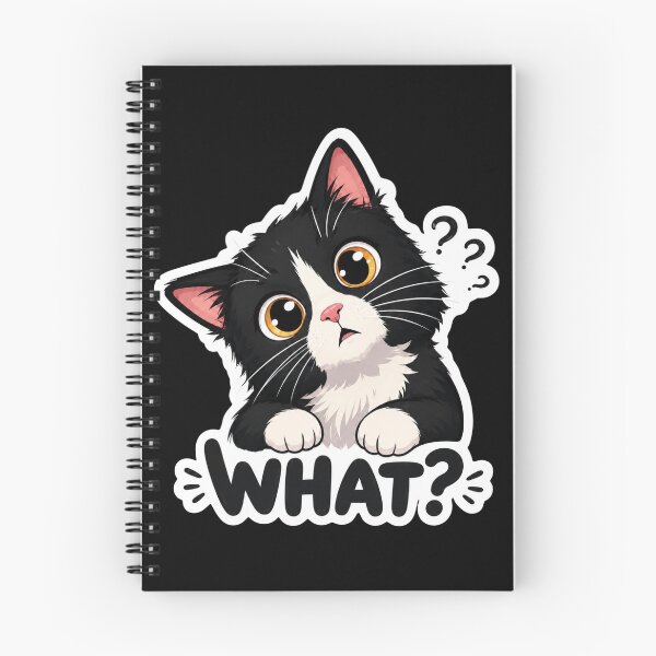 Item preview, What Cat – Funny Confused Black and White Cat Design designed and sold by Aruellart.