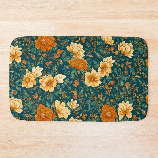 Item preview, Teal Amber Vintage Botanical Bloom designed and sold by Waltzia.
