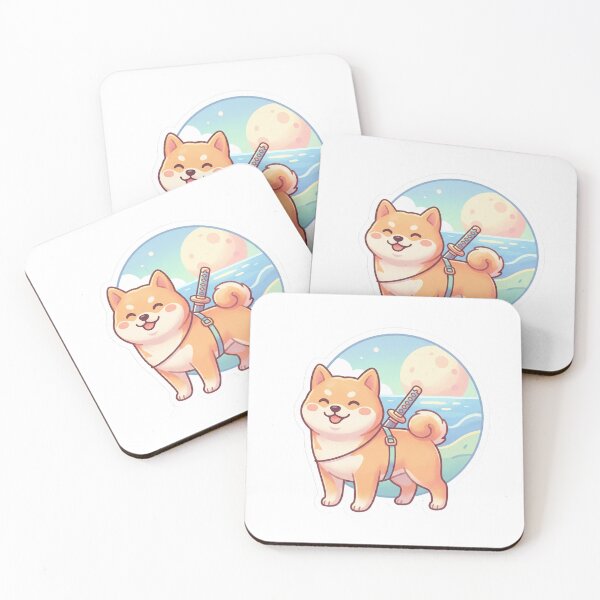 Item preview, Happy Samurai Shiba Inu - Cute Japanese Dog Sticker | Kawaii Shiba Art designed and sold by SutekiArt.