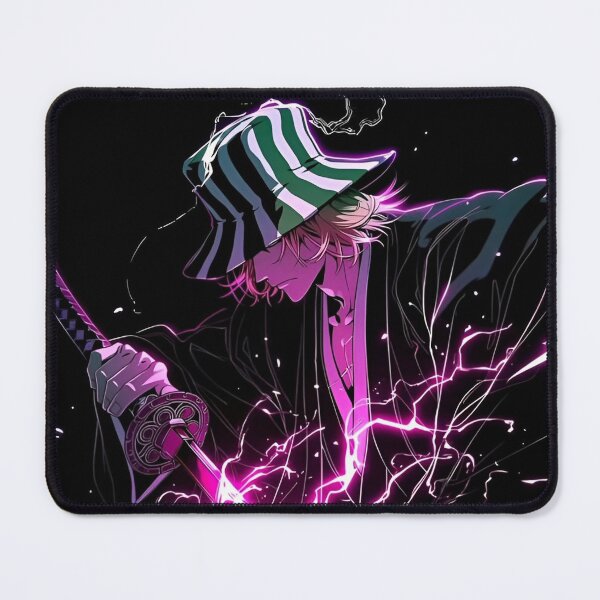 Item preview, Neon Shadow Swordsman | Purple Lightning Katana Anime Style Wall Art designed and sold by Dyan4.
