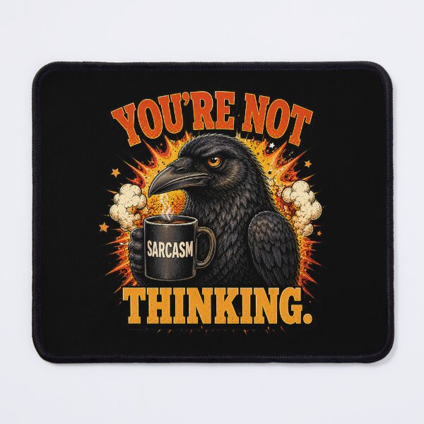 Item preview, Funny Raven Sarcasm You’re Not Thinking Retro Vintage Comic T-Shirt Design designed and sold by Cavalier-org.
