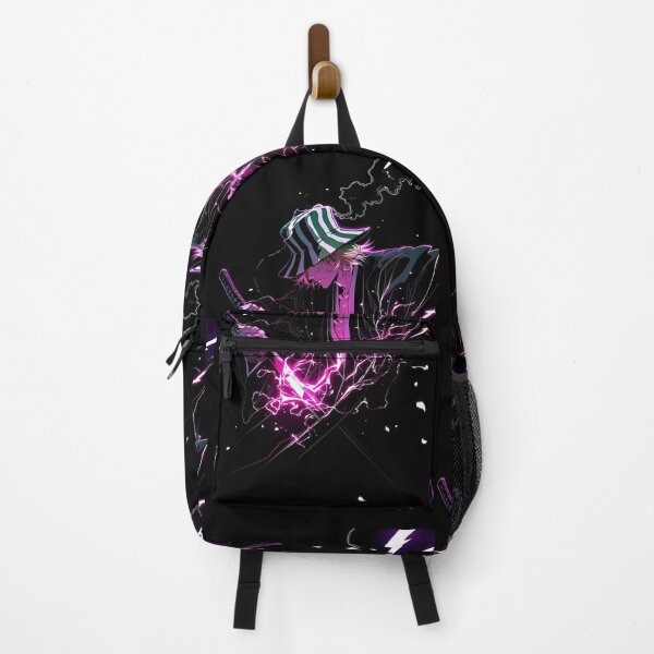 Item preview, Neon Shadow Swordsman | Purple Lightning Katana Anime Style Wall Art designed and sold by Dyan4.