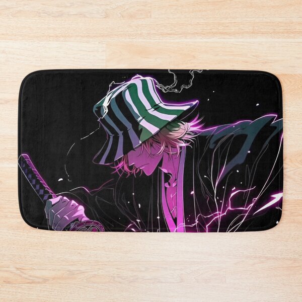 Item preview, Neon Shadow Swordsman | Purple Lightning Katana Anime Style Wall Art designed and sold by Dyan4.