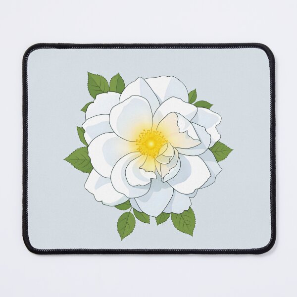 Item preview, Glowing White Rose Botanical Illustration with Sunlit Center designed and sold by StoryVibes.