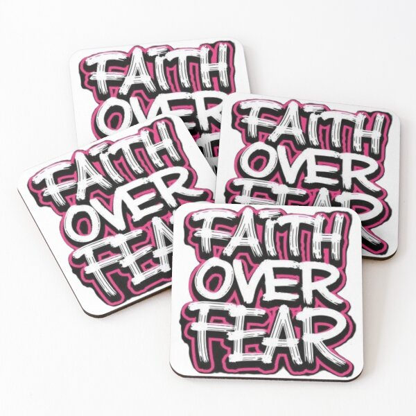 Item preview, Faith Over Fear Pink Christian Typography designed and sold by ArhaanFashions.