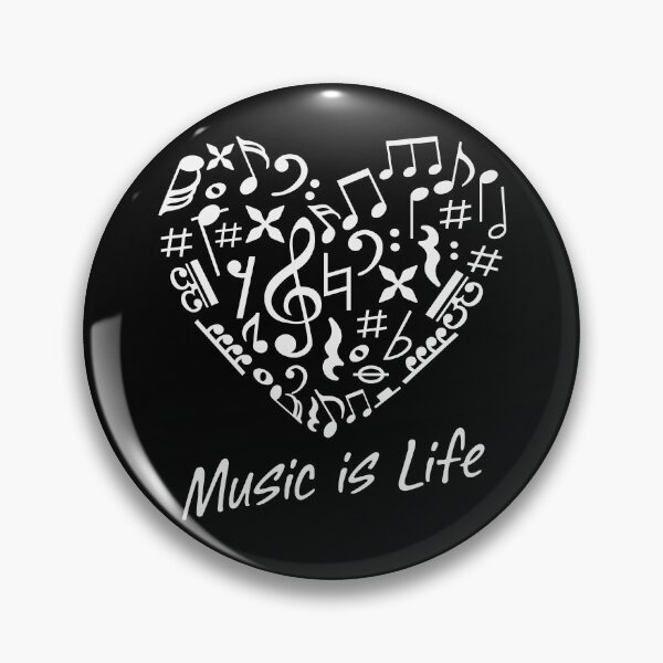 Item preview, Bold Music Symbols Heart - Modern Music is Life Statement designed and sold by ArthousePromos.