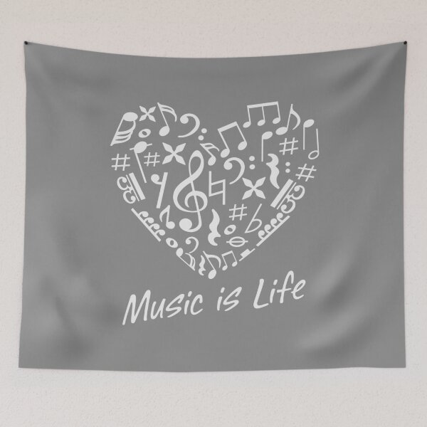 Item preview, Bold Music Symbols Heart - Modern Music is Life Statement designed and sold by ArthousePromos.