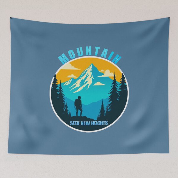 Item preview, Hiker, seek new heights, mountain adventure designed and sold by YEMIDELDESIGNS.