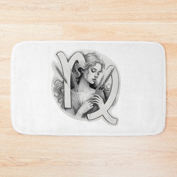 Item preview, Virgo Maiden Wheat Pencil Portrait Classic Zodiac Art designed and sold by Zodiac Celestial Art.