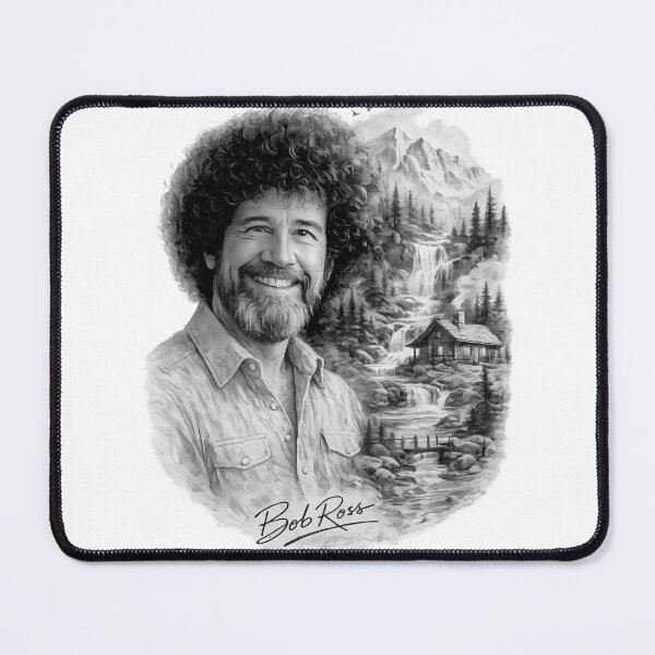 Item preview, Bob Ross Hand-Drawn Nature Portrait designed and sold by karamram.