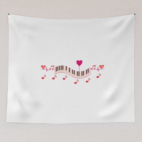 Item preview, Piano keys, hearts and musical notes. designed and sold by YEMIDELDESIGNS.