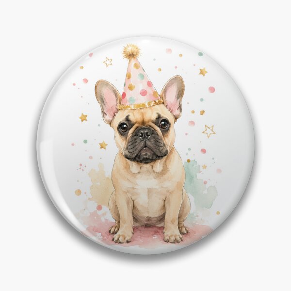 Item preview, Party Hat French Bulldog Birthday Watercolor Portrait designed and sold by FirmHoldStudio.