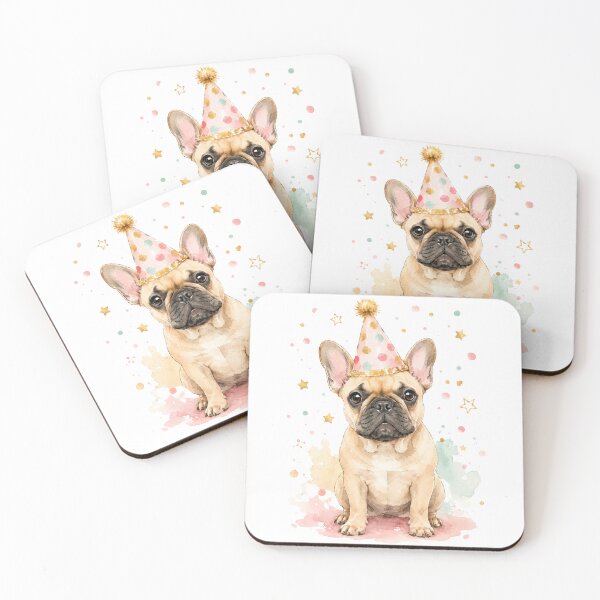Item preview, Party Hat French Bulldog Birthday Watercolor Portrait designed and sold by FirmHoldStudio.