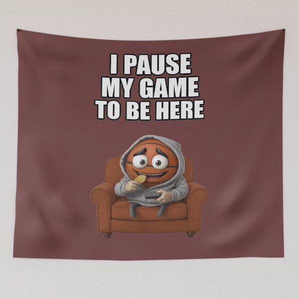 Item preview, I Pause My Game To Be Here Funny Basketball Couch Potato Meme Tshirt designed and sold by BodaZZ.