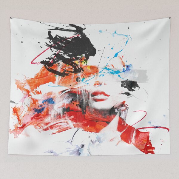 Item preview, Grunge paint splash portrait designed and sold by ZebEddy.