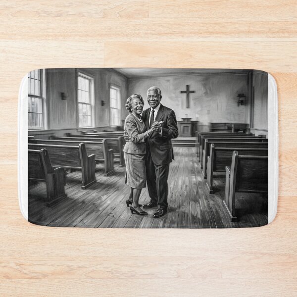 Artikelvorschau, Senior African American Couple Dancing In Church entworfen und verkauft von Home Decor Art.