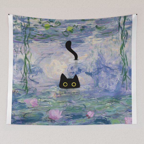 Item preview,  Monet Cat in Water Lilies Pond designed and sold by PurrfectHome.