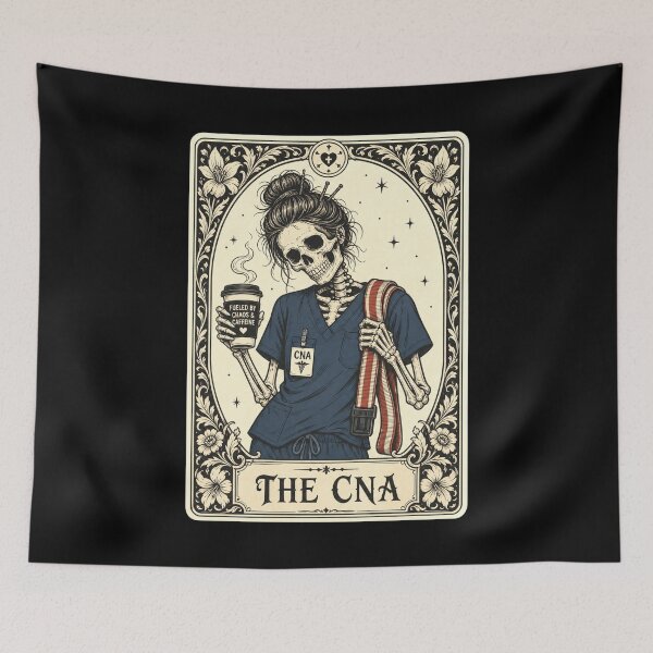 Item preview, Certified Nurse Assistant Tarot Card Skeleton CNA Halloween designed and sold by clothesy7.