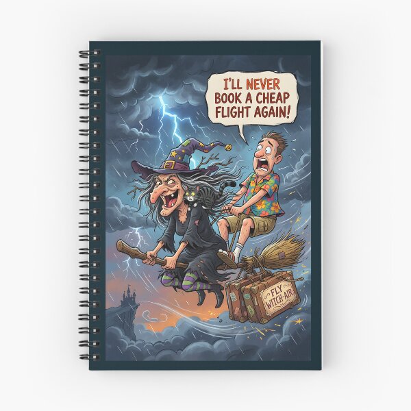 Item preview, Tourist On Broomstick Complaining about Budget Flight designed and sold by Museum Of Non-Existing Art.