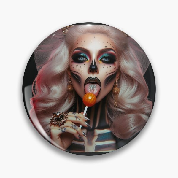 Item preview, Gothic Doll Licking Orange Lollipop designed and sold by Voodoo Store Paranormal Collections.
