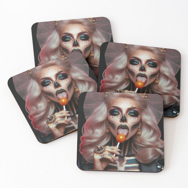 Item preview, Gothic Doll Licking Orange Lollipop designed and sold by Voodoo Store Paranormal Collections.