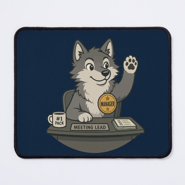 Item preview, Wolf Manager Meeting Lead Office Humor Vector Art designed and sold by AbderraimArt.