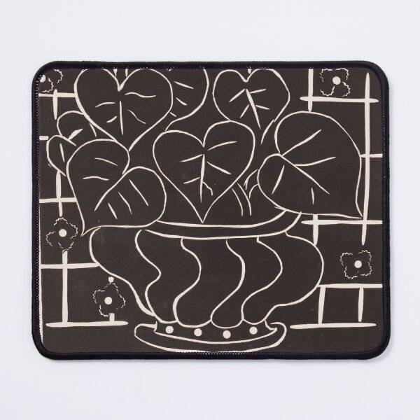 Item preview, Heart Leaves in Patterned Vase Linocut designed and sold by artofuniverse.