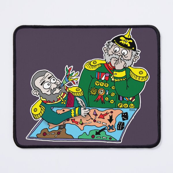 Item preview, Anti War Satire WWI Generals Cartoon | Absurd Military History Board Game Sticker designed and sold by MyxaART.