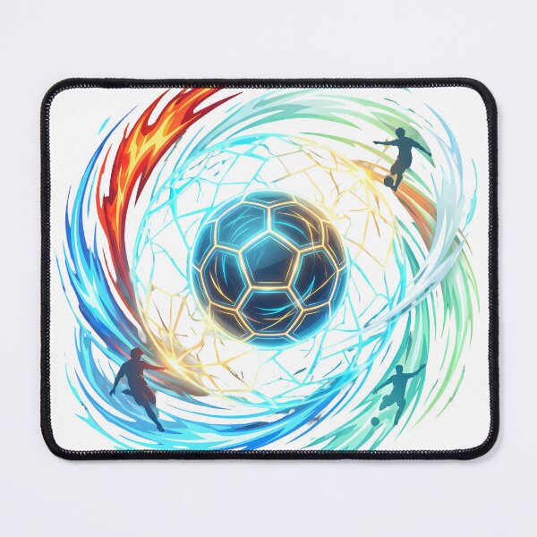Item preview, Elemental Vortex Soccer - Dynamic Glowing Energy Football Art designed and sold by MugenAnime.