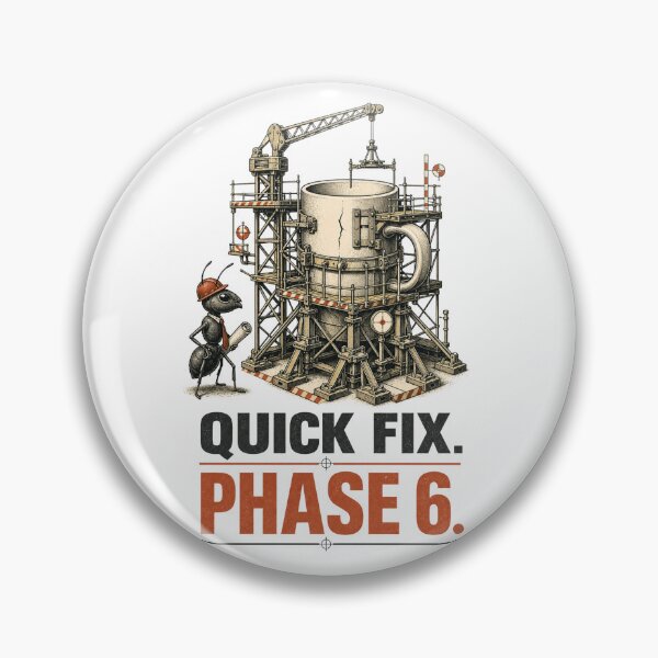 Item preview, Quick Fix Phase 6 Funny Ant Project Management Overengineering Humor designed and sold by Print Loft.