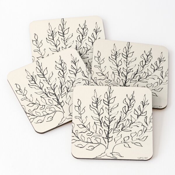 Item preview, Black Ink Leafy Shrub Line Drawing designed and sold by artofuniverse.