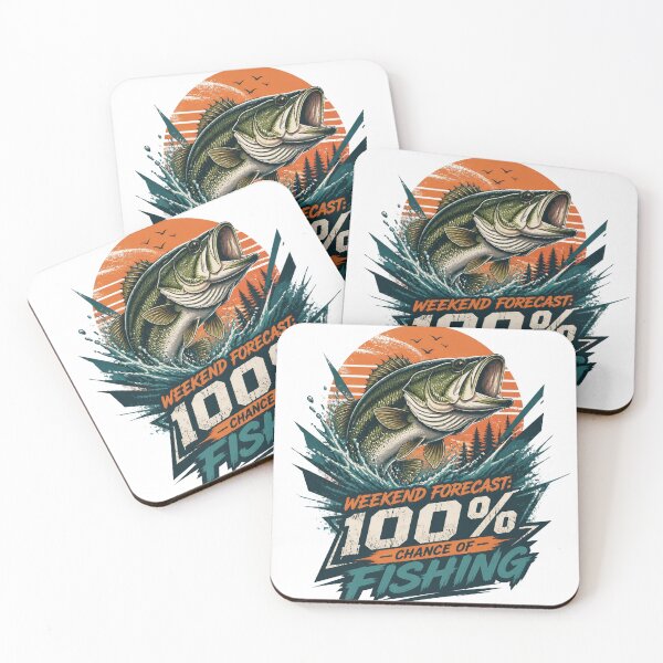 Item preview, Weekend Forecast: 100% Chance of Fishing – Vintage Bass Angler T-Shirt designed and sold by MJ-by-Dharan.