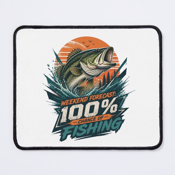 Item preview, Weekend Forecast: 100% Chance of Fishing – Vintage Bass Angler T-Shirt designed and sold by MJ-by-Dharan.