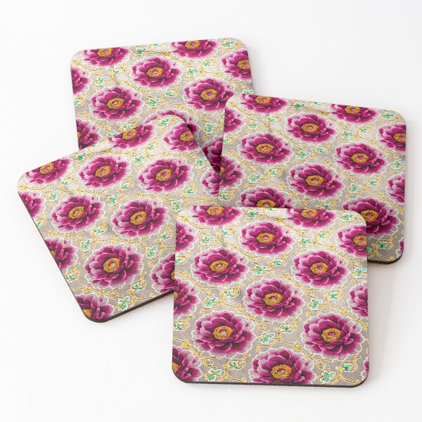 Item preview, Luxury Vintage Gold and Magenta Peony Pattern designed and sold by Apex_Visuals.