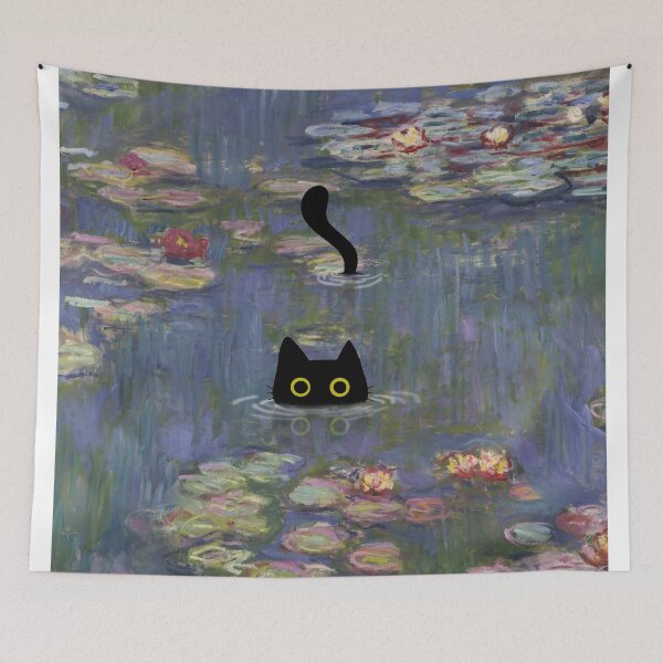 Item preview, Cat Print Monet Waterlily designed and sold by PurrfectHome.